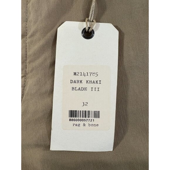 Rag And Bone cotton blade III Pants size 32 color dark khaki NWT made in USA - Picture 4 of 7